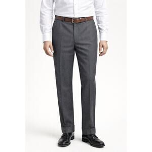 Incotex Venezia 1951 Mens Super 120'S Wool Dress Pants Gray Slacks Cuffed Hem 36